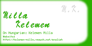milla kelemen business card